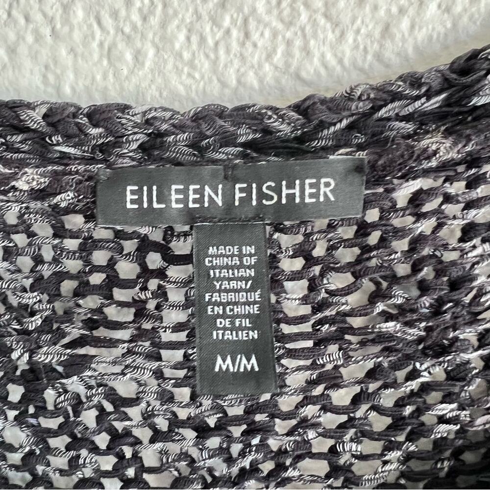 Eileen Fisher Ribbon Yarn Black Short Sleeve‎ Sweater - Picture 10 of 14